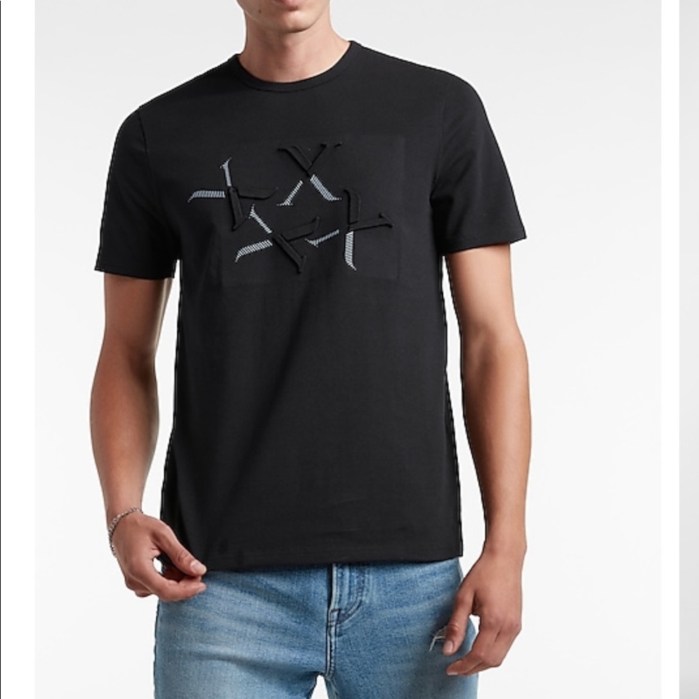 NWT Express Tossed Logo Moisture-wick Graphic Tee